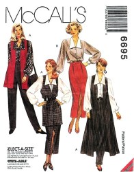 6695 VEST LENGTHS,SHIRT,SKIRT,CUFF PANTS PATTERN 10-14